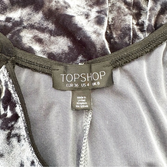 Topshop Women’s sz 4 Sexy Stretchy Black Crushed Velvet Mini Dress Sleeveless - Picture 8 of 13